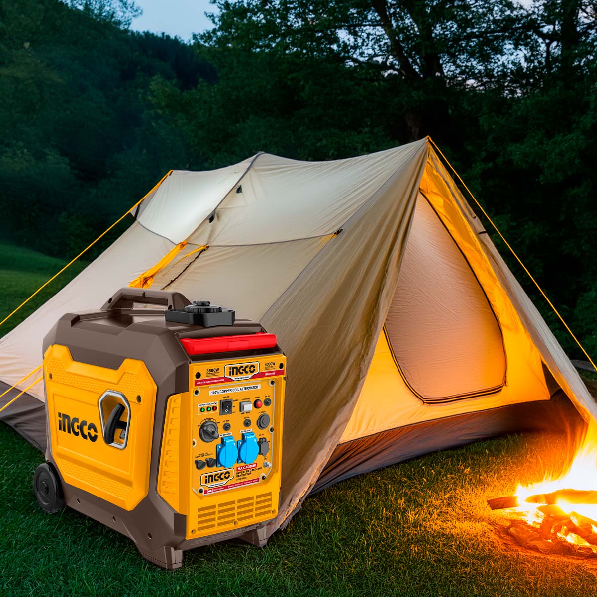 Ingco Γεννήτρια Inverter Βαλιτσάκι Βενζίνης 4kW 5kVA 5HP