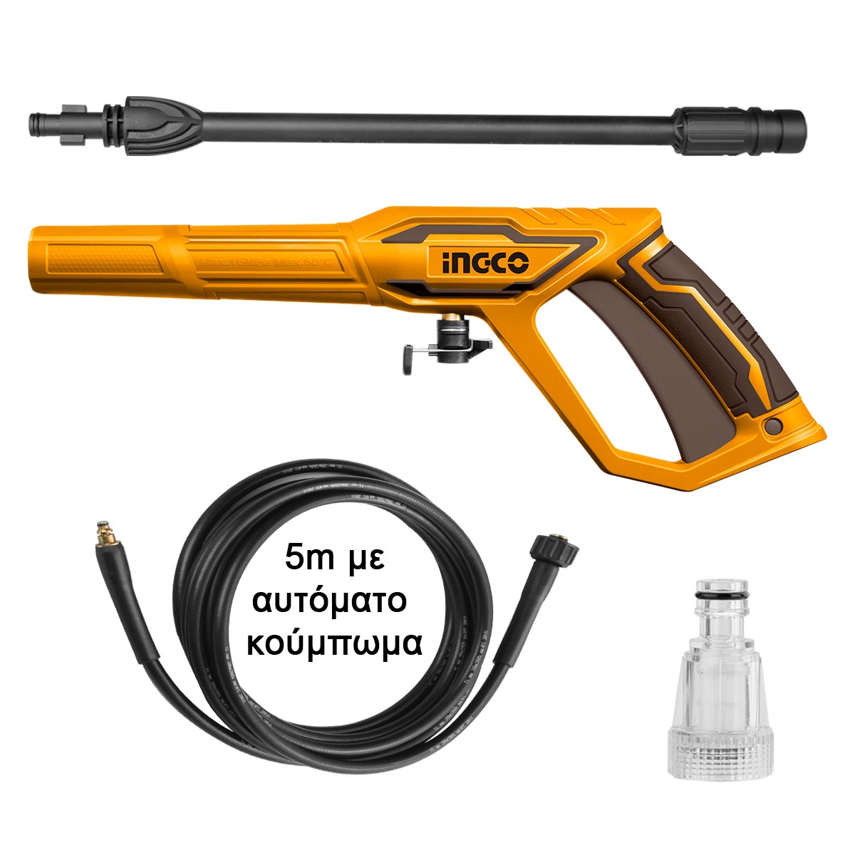 Ingco Πλυστικό Μηχάνημα Υψηλής Πίεσης 1600W 140bar HPWR16008