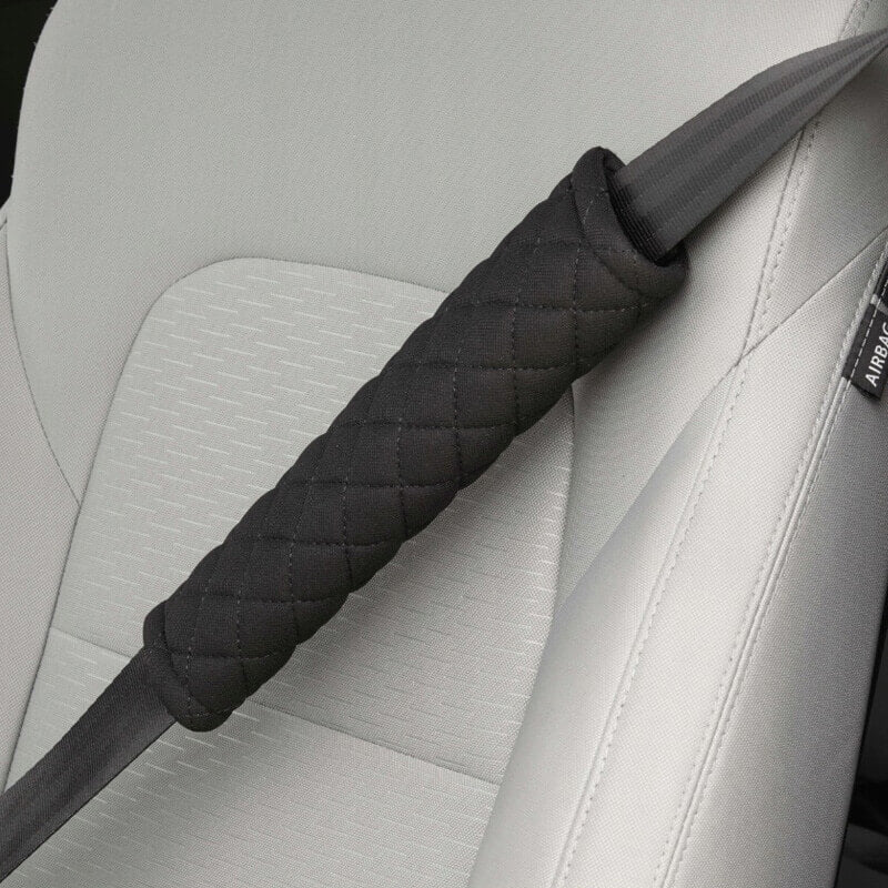 Μαξιλαράκια Ζώνης Ασφαλείας Swiss 26x6.3cm Μαύρα Με Μαύρη Ραφή Ζευγάρι 2 Τεμάχια