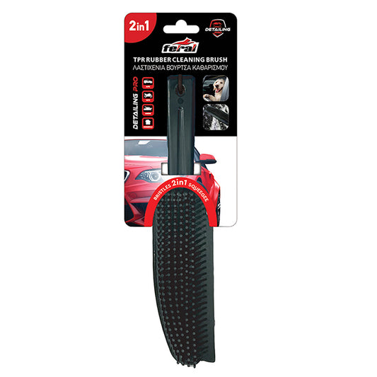 Βούρτσα Καθαρισμού Λαστιχένια Για Τρίχες / Χειροκαθαριστήρας Τζαμιών Σιλικόνης 2in1 Feral Detailing