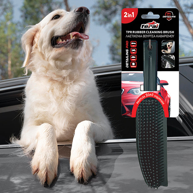 Βούρτσα Καθαρισμού Λαστιχένια Για Τρίχες / Χειροκαθαριστήρας Τζαμιών Σιλικόνης 2in1 Feral Detailing