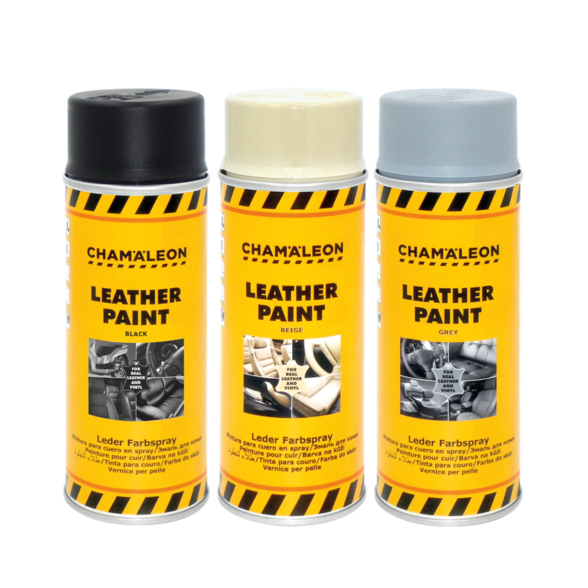 Chamaleon Σπρέι Βαφής για Δέρμα Αυτοκινήτου Μαύρο/Μπεζ/Γκρι  400ml