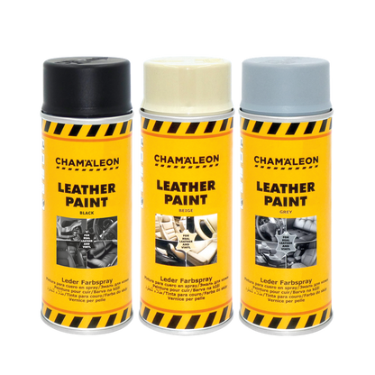 Chamaleon Σπρέι Βαφής για Δέρμα Αυτοκινήτου Μαύρο/Μπεζ/Γκρι  400ml