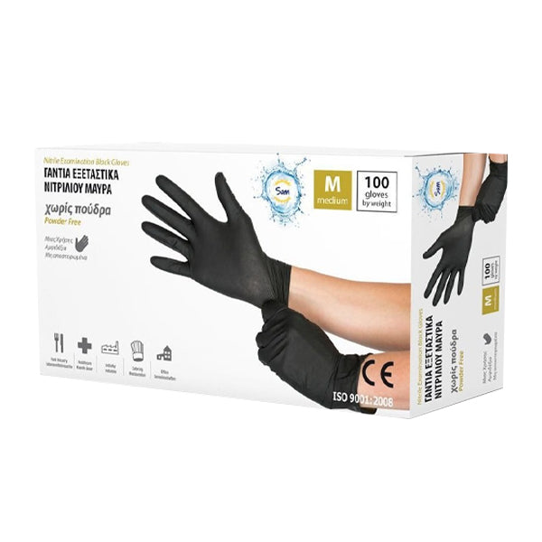 Γάντια Νιτριλίου Μαύρα M 100Τεμαχίων Extra Strong(έξτρα ανθεκτικά)