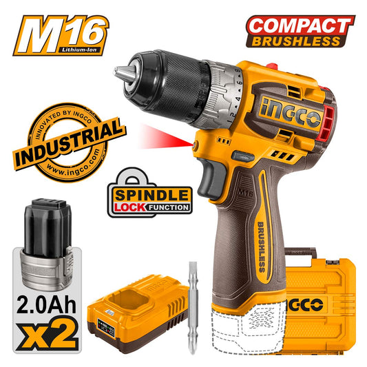 Ingco Δραπανοκατσάβιδο Compact Μπαταρίας 16V Li-Ion 60Nm