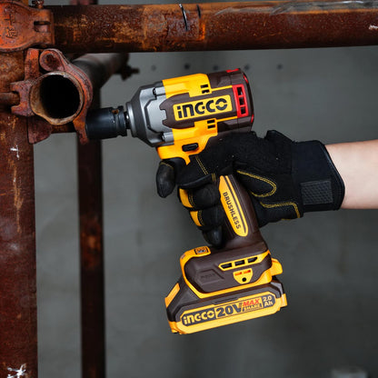 Ingco Σετ Κρουστικό Δραπανοκατσάβιδο & Μπουλονόκλειδο Brushless 20V με 2 Μπαταρίες 2Ah και Θήκη