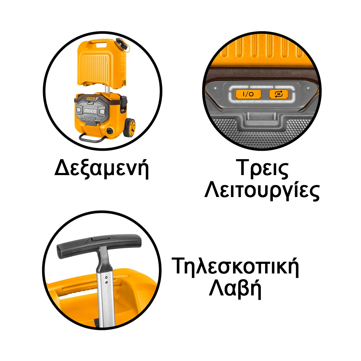 Ingco Πλυστικό Μηχάνημα Υψηλής Πίεσης Μπαταρίας 2x20V Li-Ion SOLO