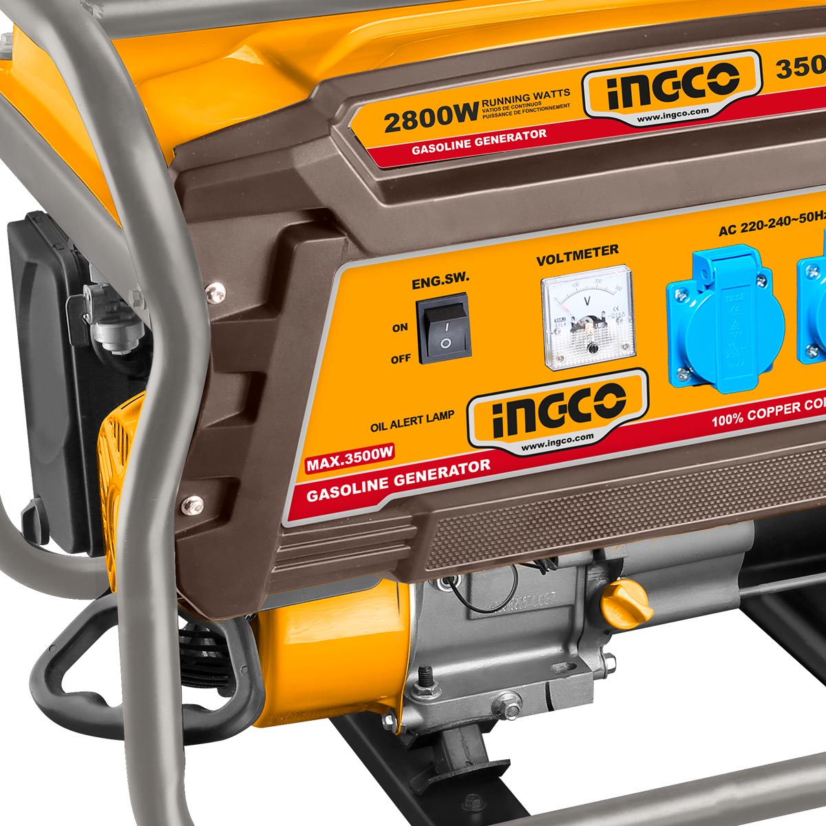 Ingco Γεννήτρια Βενζίνης με Σταθεροποιητή AVR 3.5kW 4.3kVA 7HP