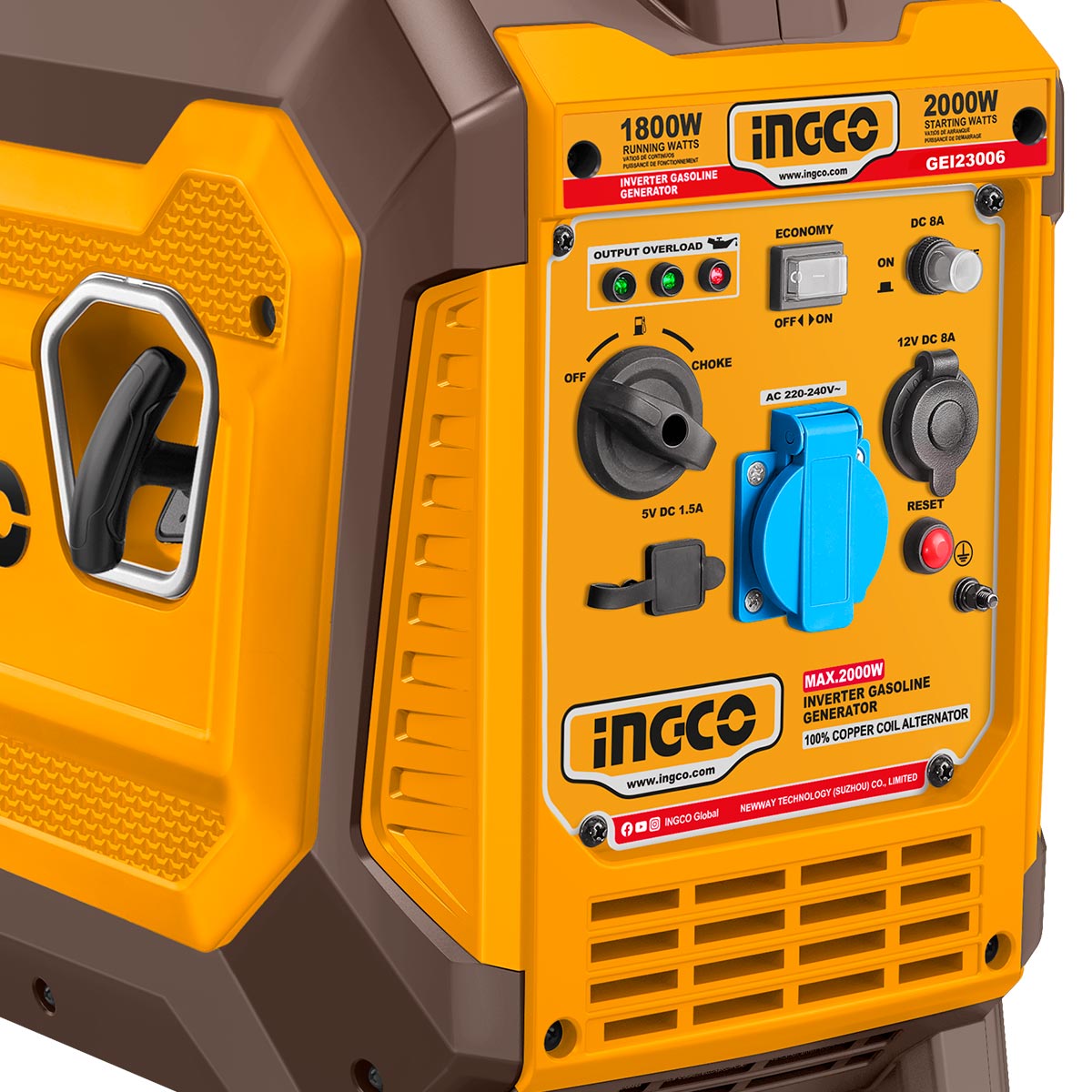 Ingco Γεννήτρια Inverter Βαλιτσάκι Βενζίνης 2kW 2.5kVA 2.5HP