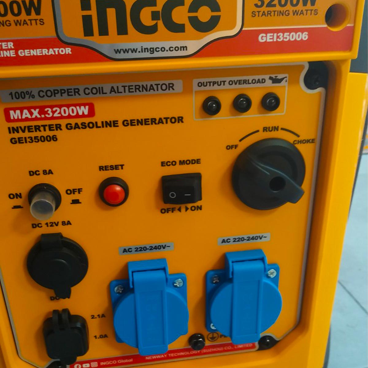 Ingco Γεννήτρια Inverter Βαλιτσάκι Βενζίνης 3.2kW 4kVA 4HP