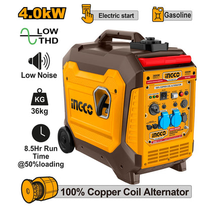 Ingco Γεννήτρια Inverter Βαλιτσάκι Βενζίνης 4kW 5kVA 5HP