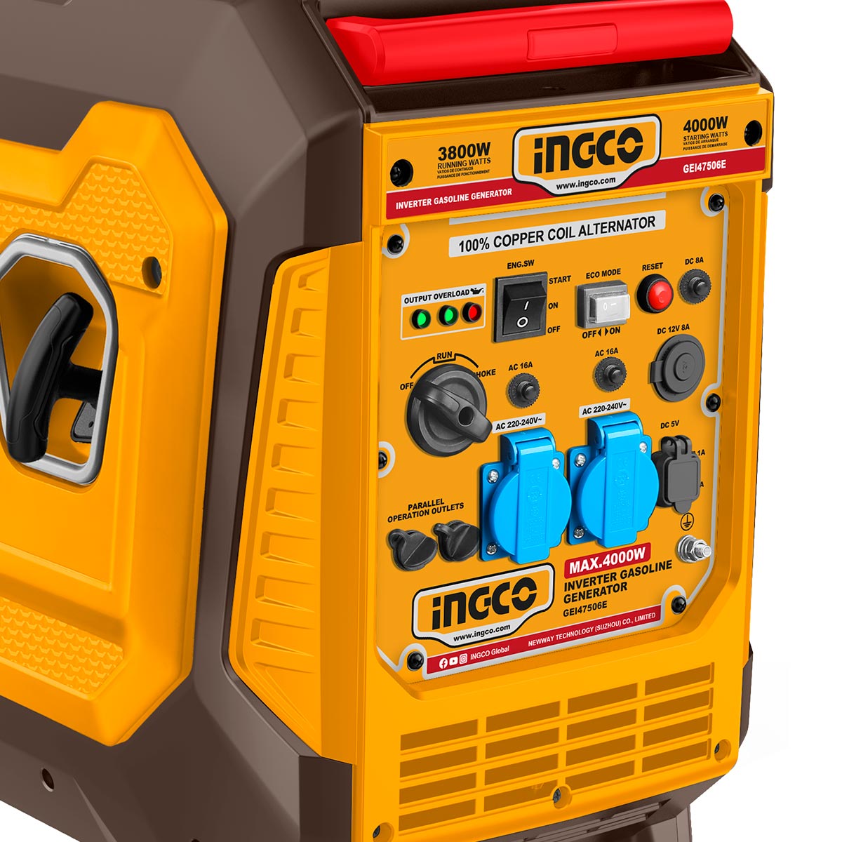 Ingco Γεννήτρια Inverter Βαλιτσάκι Βενζίνης 4kW 5kVA 5HP