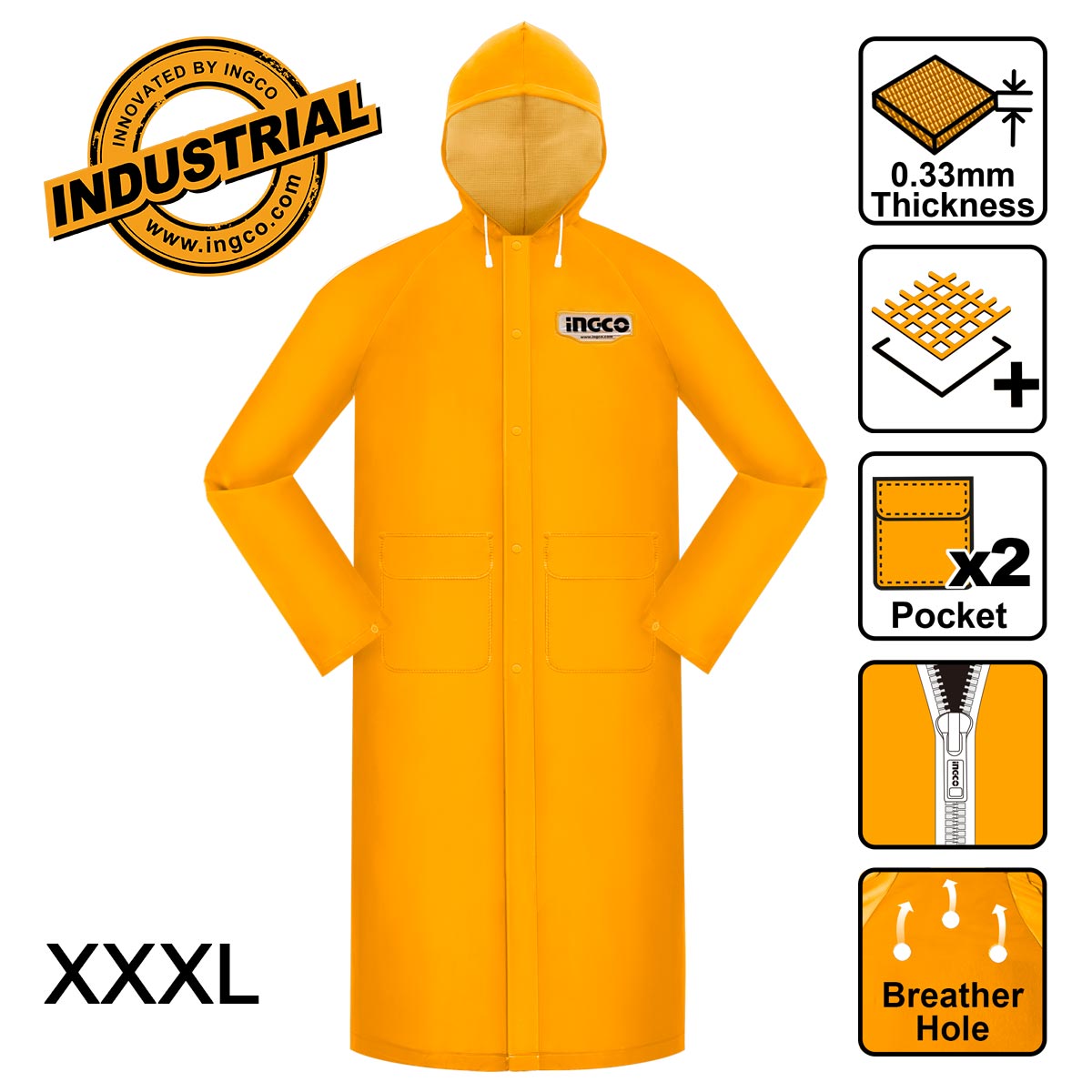 Ingco Αδιάβροχη Καμπαρτίνα XXXL