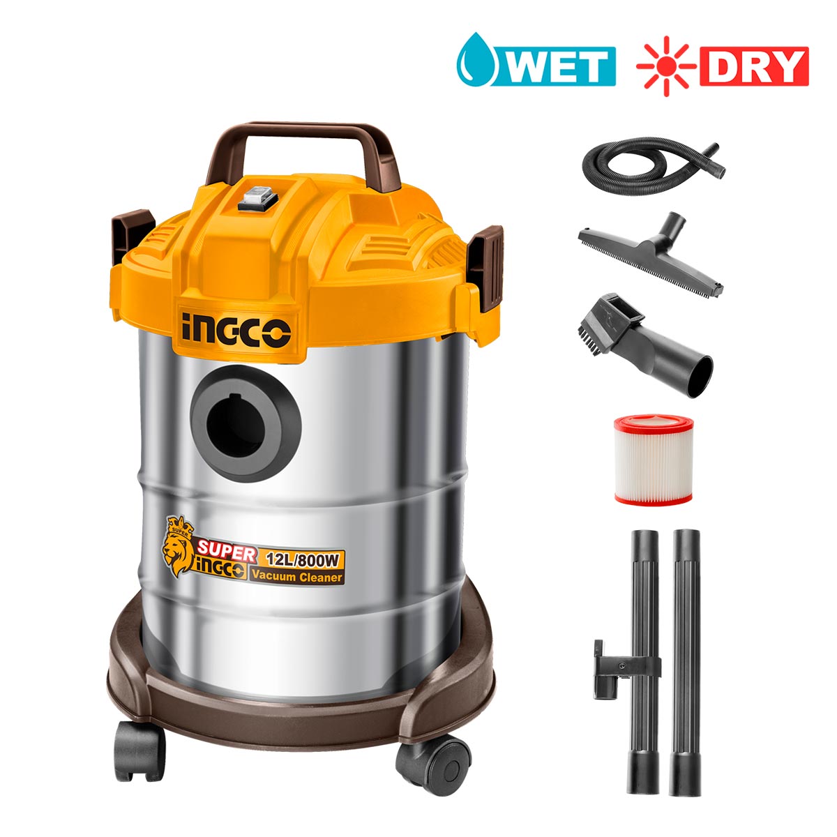 Ingco Ηλεκτρική Σκούπα Υγρών / Στερεών 12 Lit 800W