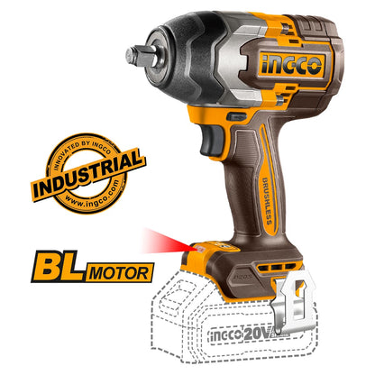 Ingco Σετ Κρουστικό Δραπανοκατσάβιδο & Μπουλονόκλειδο Brushless 20V με 2 Μπαταρίες 4Ah και Θήκη