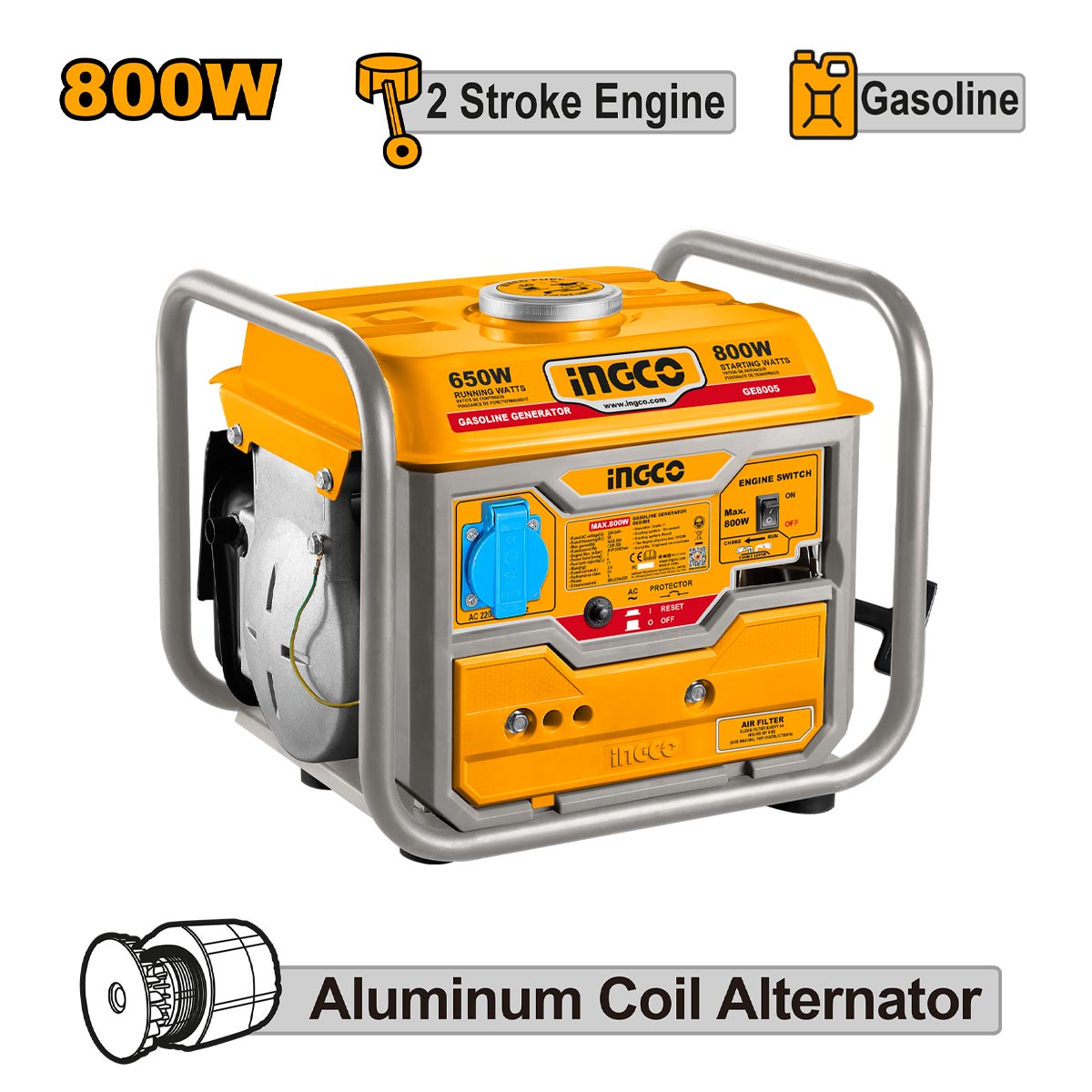 Ingco Γεννήτρια Βενζίνης 0.8kW 1kVA 2HP