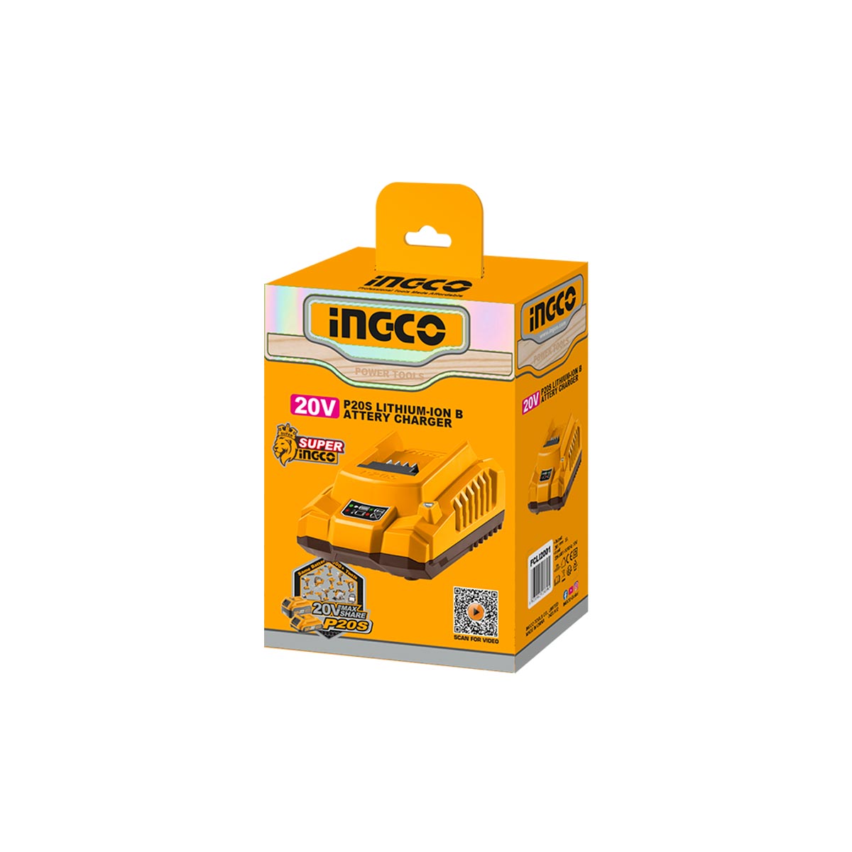 Ingco Φορτιστής Μπαταρίας 20V 2A