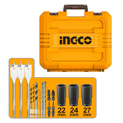 Ingco Σετ Κρουστικό Δραπανοκατσάβιδο & Μπουλονόκλειδο Brushless 20V με 2 Μπαταρίες 4Ah και Θήκη